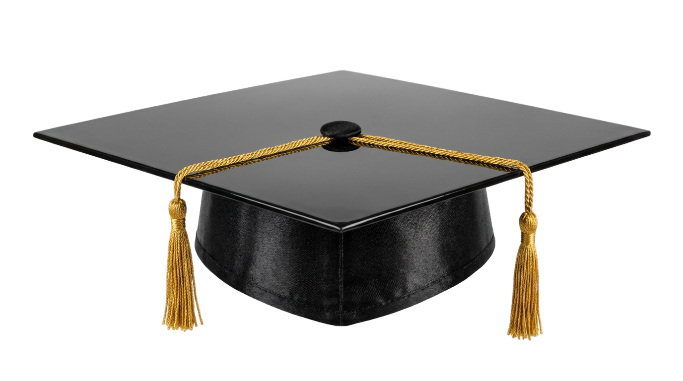 black and gold graduation cap png PNG transparent background