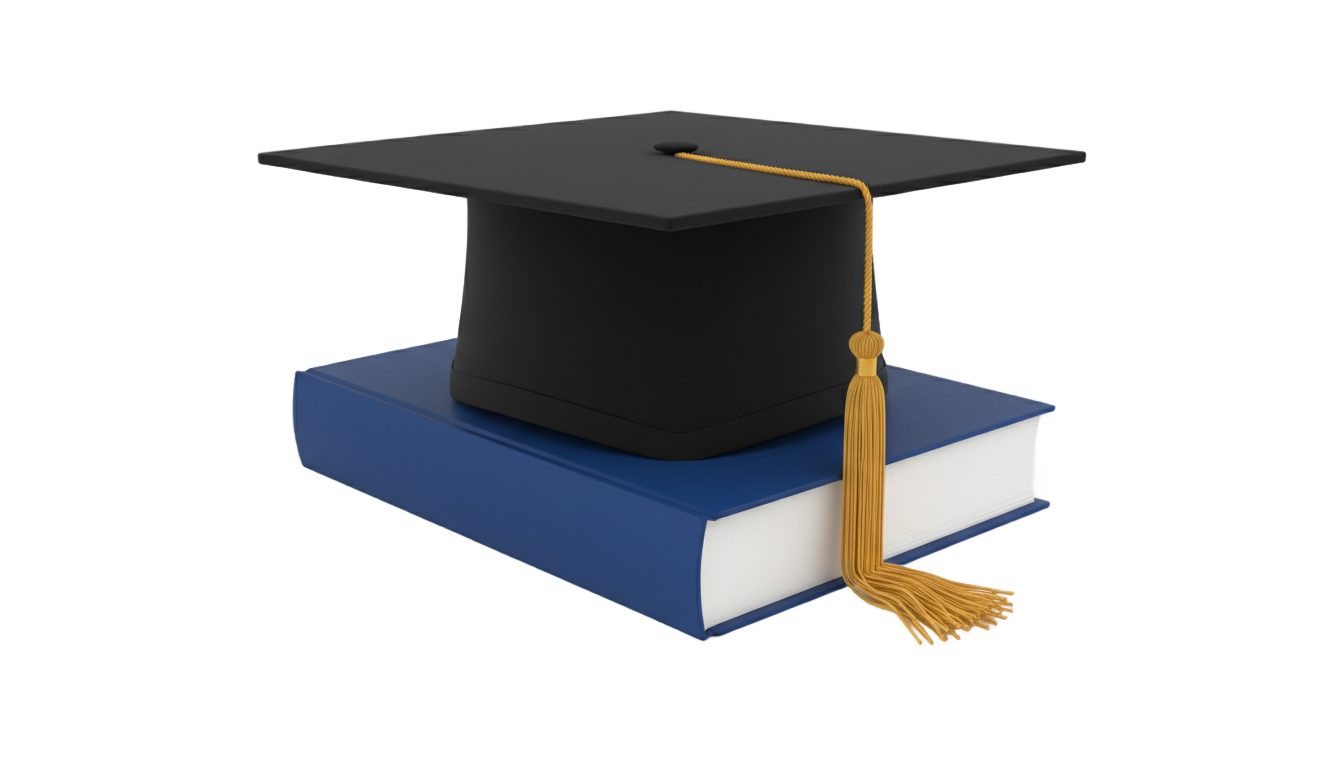 book with graduation cap png PNG transparent background