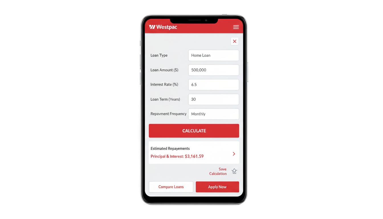westpac png loan calculator PNG transparent background