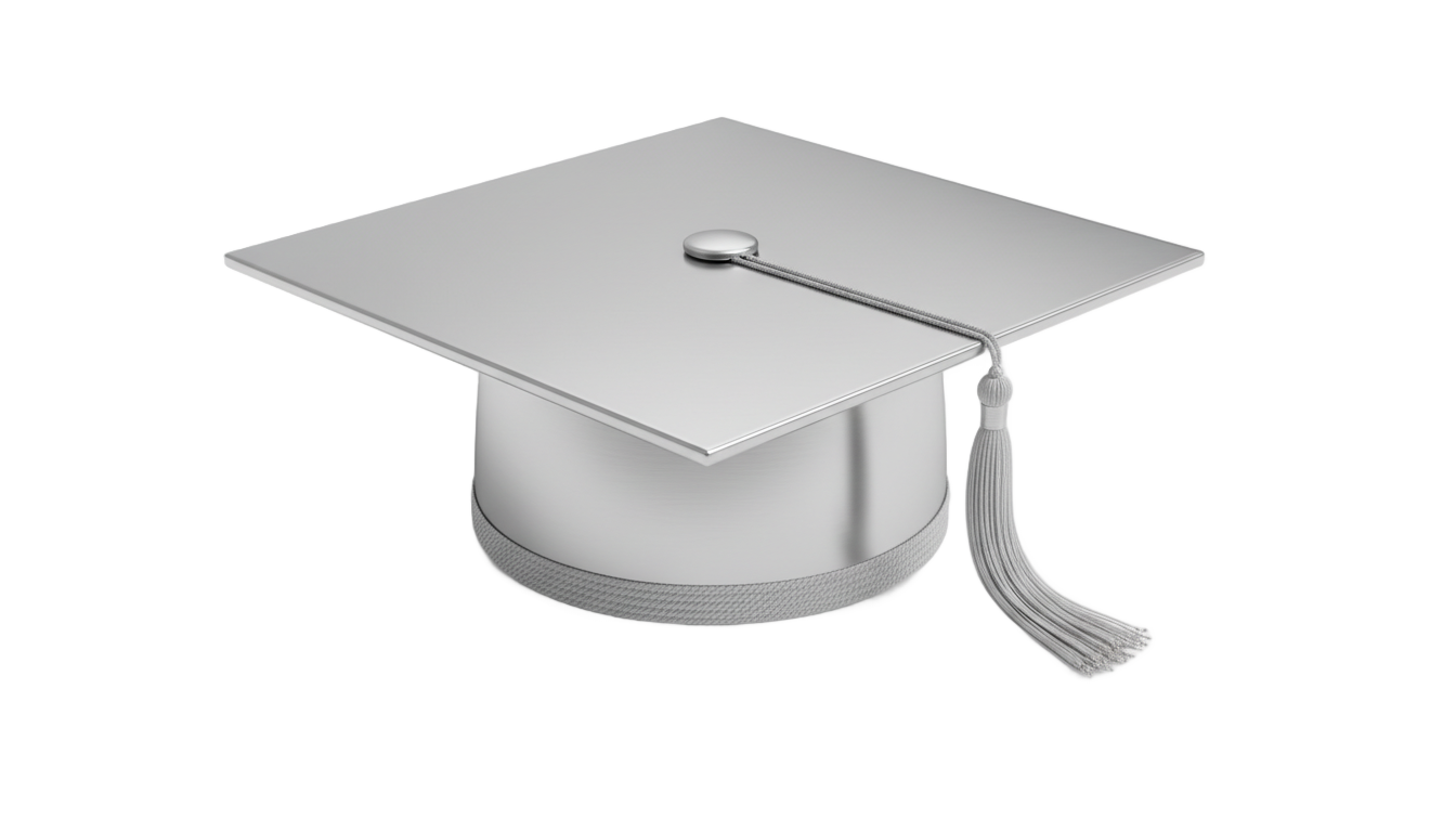 silver graduation cap png PNG transparent background