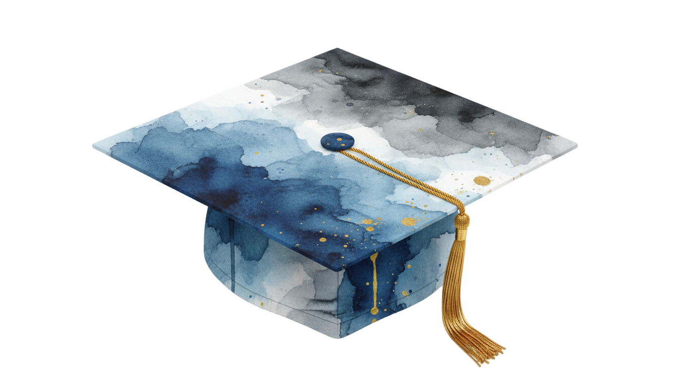 watercolor graduation cap png PNG transparent background