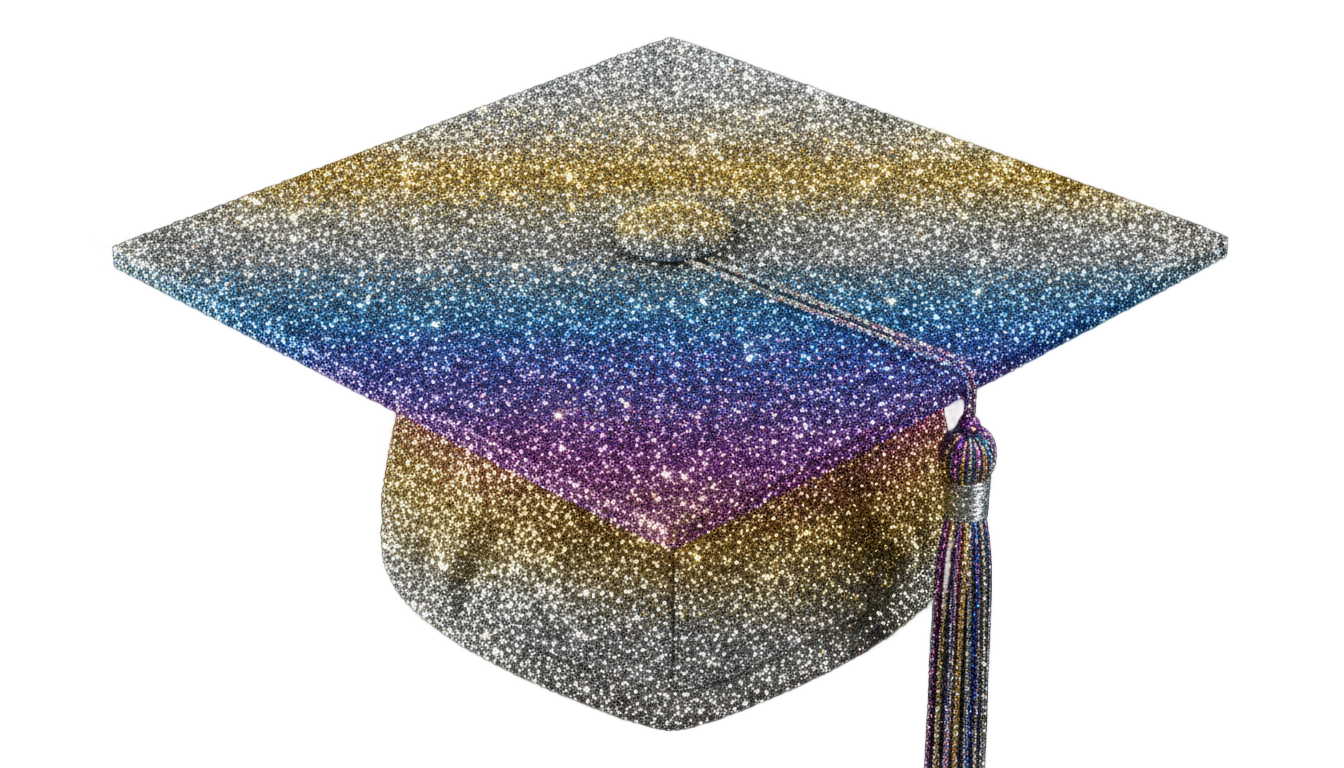 glitter graduation cap png PNG transparent background