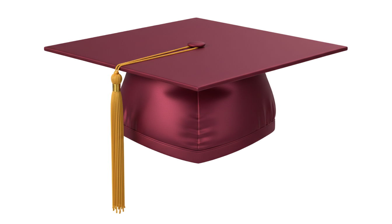 burgundy graduation cap png PNG transparent background