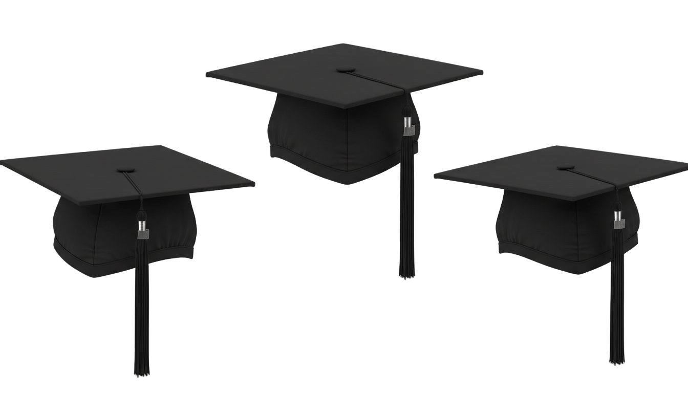 graduation cap png black and white PNG transparent background