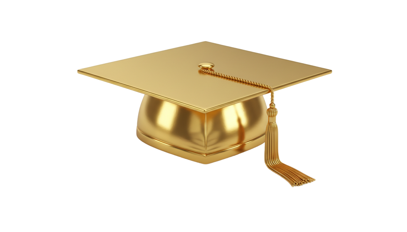 golden graduation cap png PNG transparent background