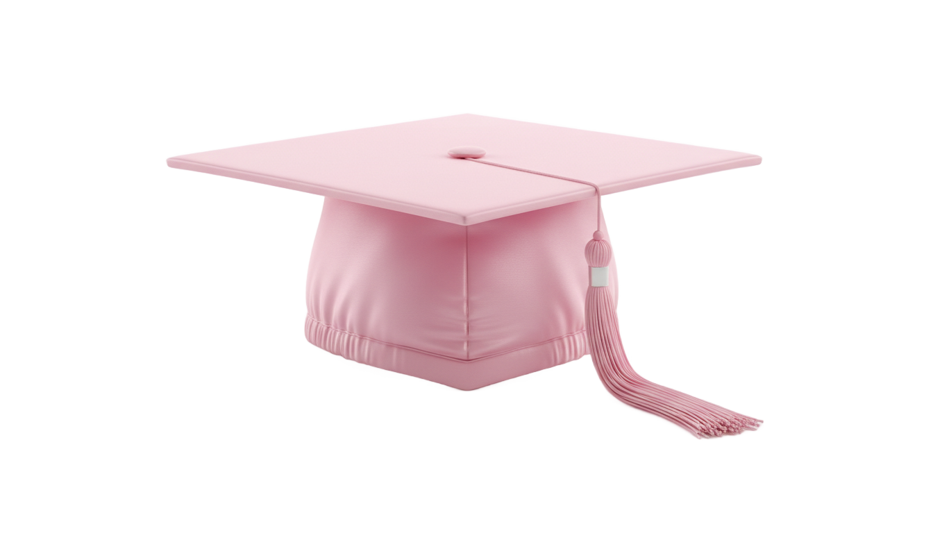 pink graduation cap png PNG transparent background