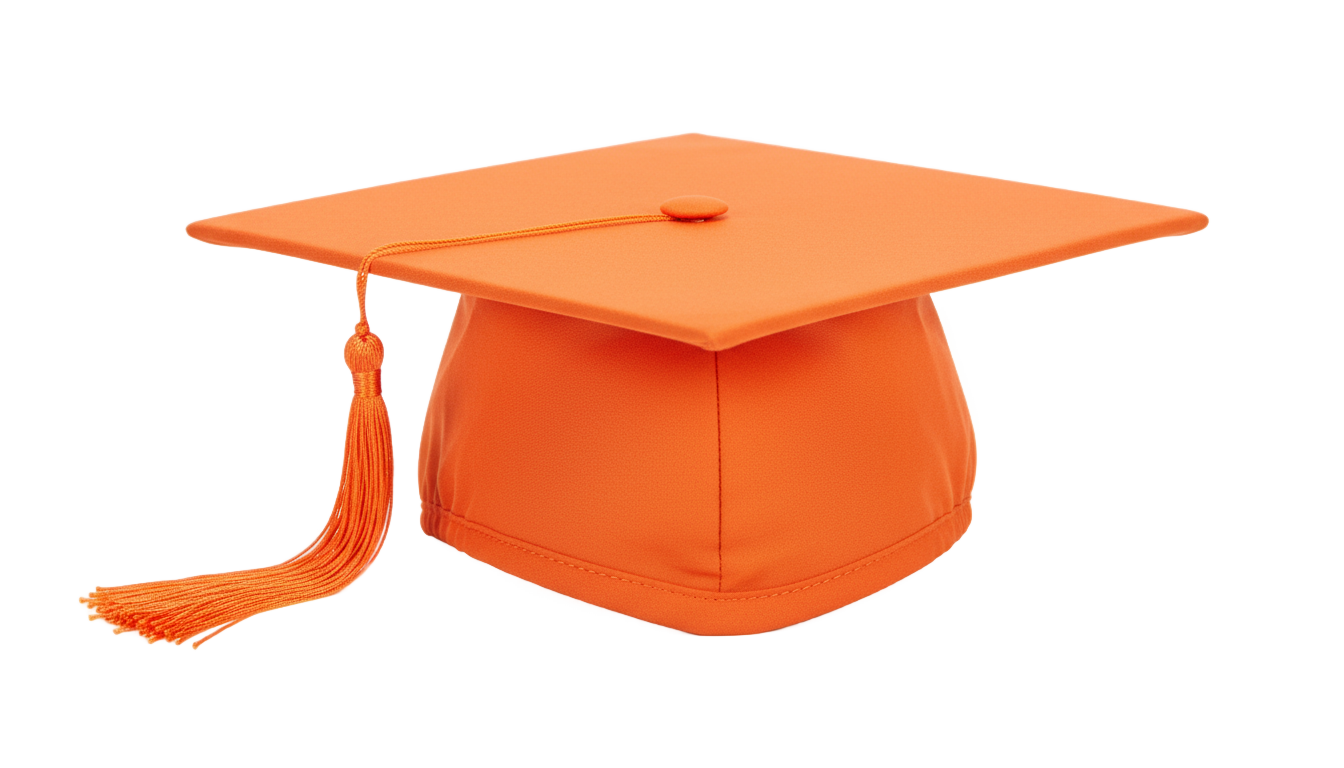 orange graduation cap png PNG transparent background
