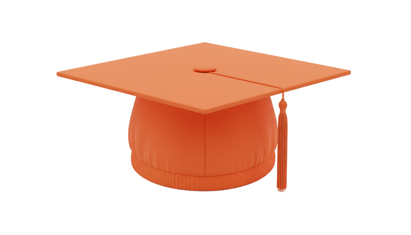 orange graduation cap png PNG transparent background