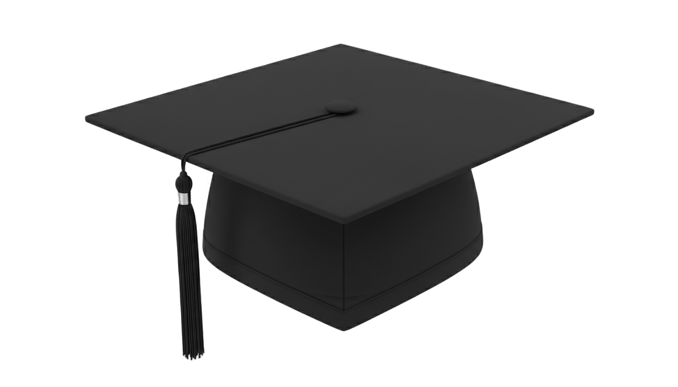 graduation cap png black and white PNG transparent background