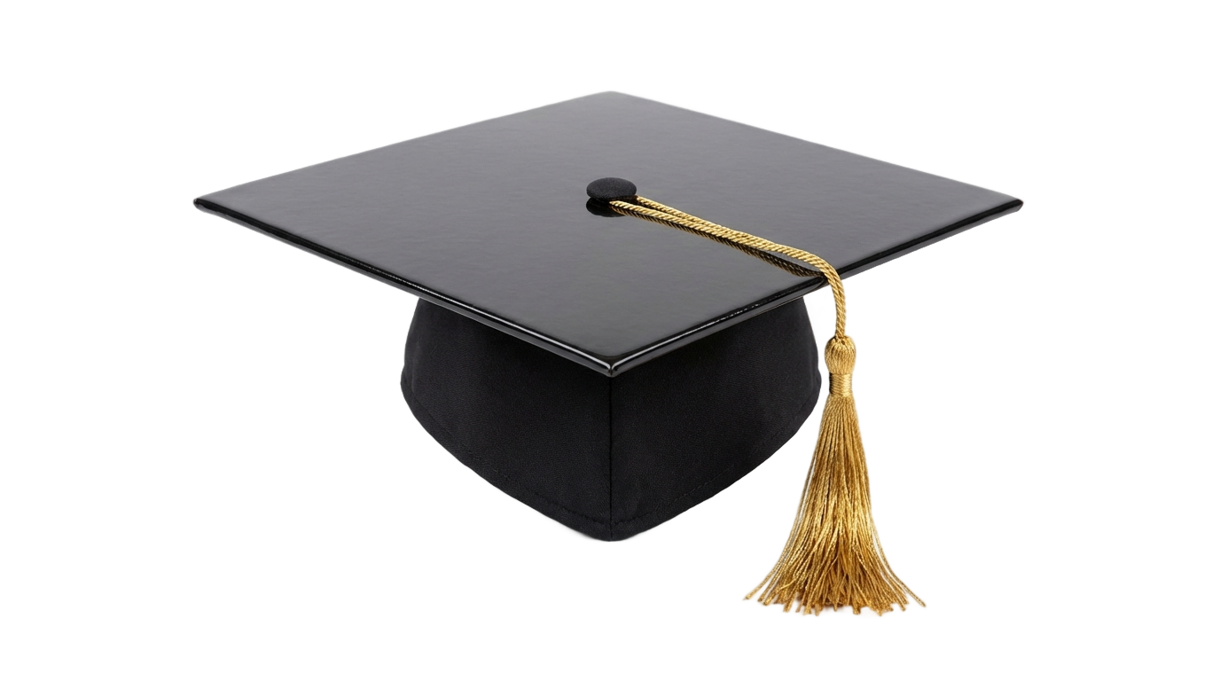 black and gold graduation cap png PNG transparent background