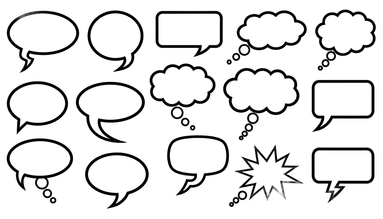 comic book speech bubbles png PNG transparent background