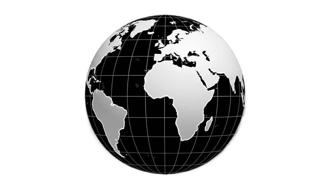 globe logo png white PNG transparent background