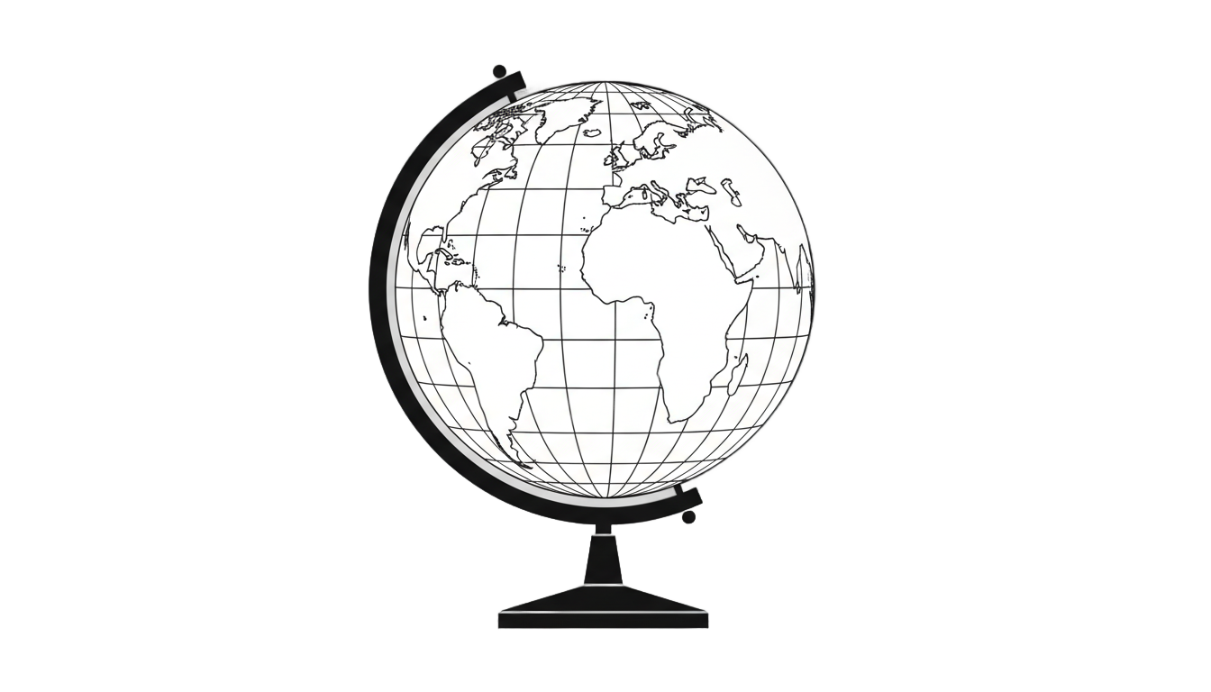 globe clipart black and white png PNG transparent background