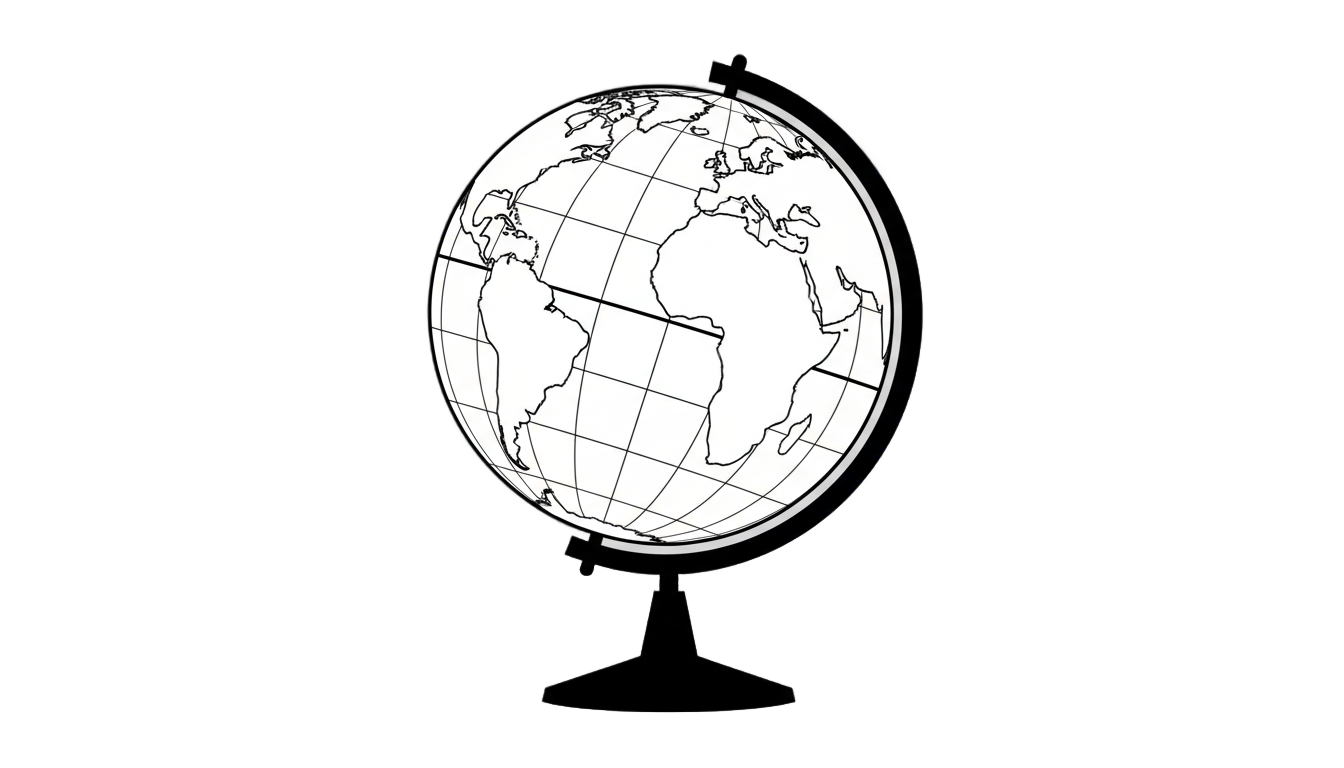 globe clipart black and white png PNG transparent background