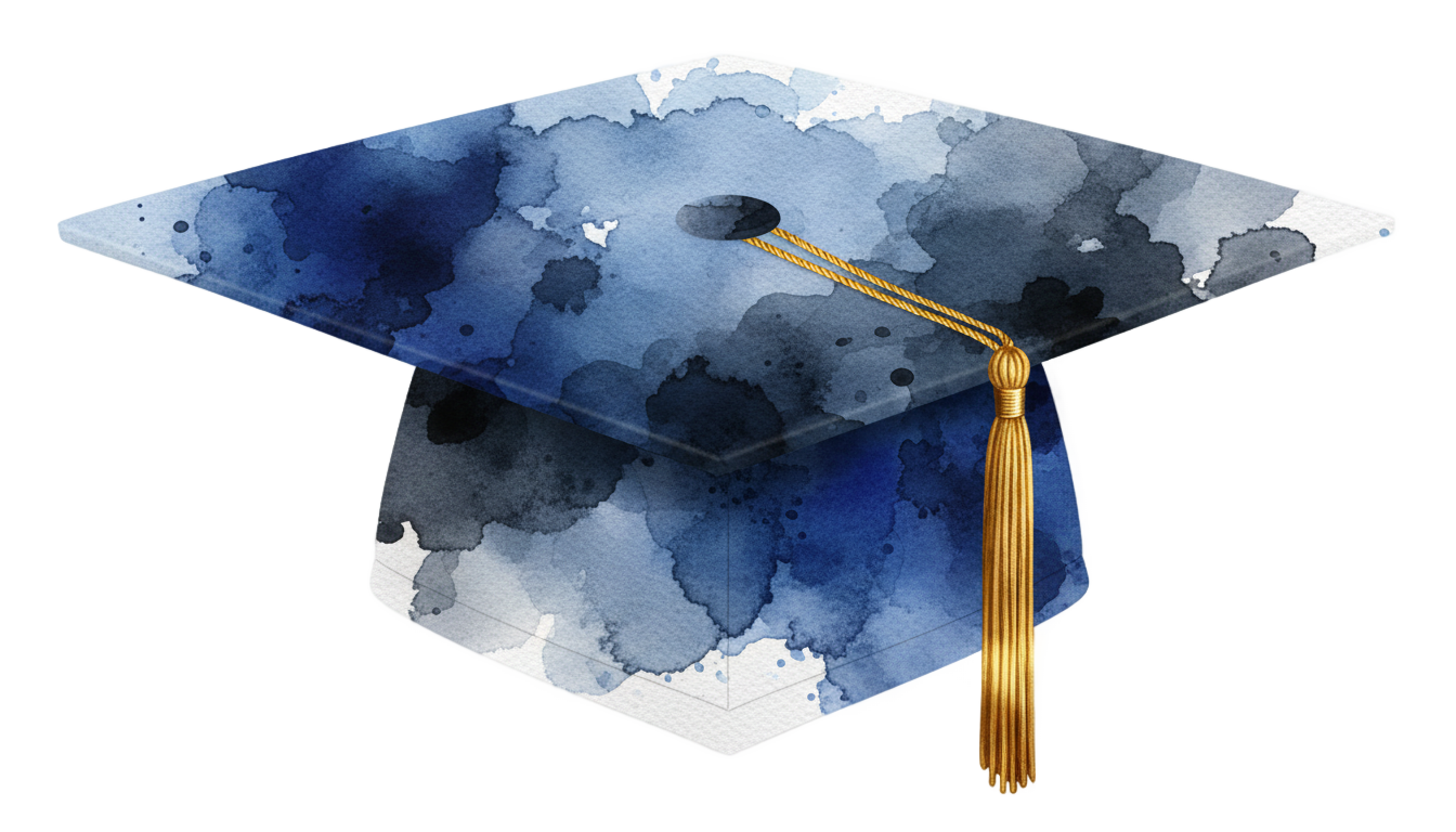 watercolor graduation cap png PNG transparent background