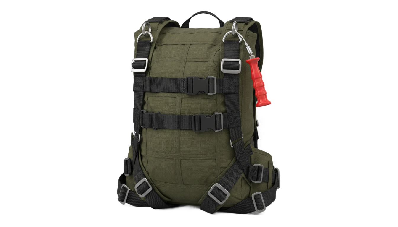 parachute backpack png PNG transparent background