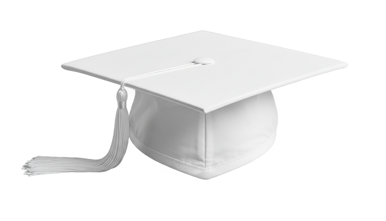 white graduation cap png PNG transparent background