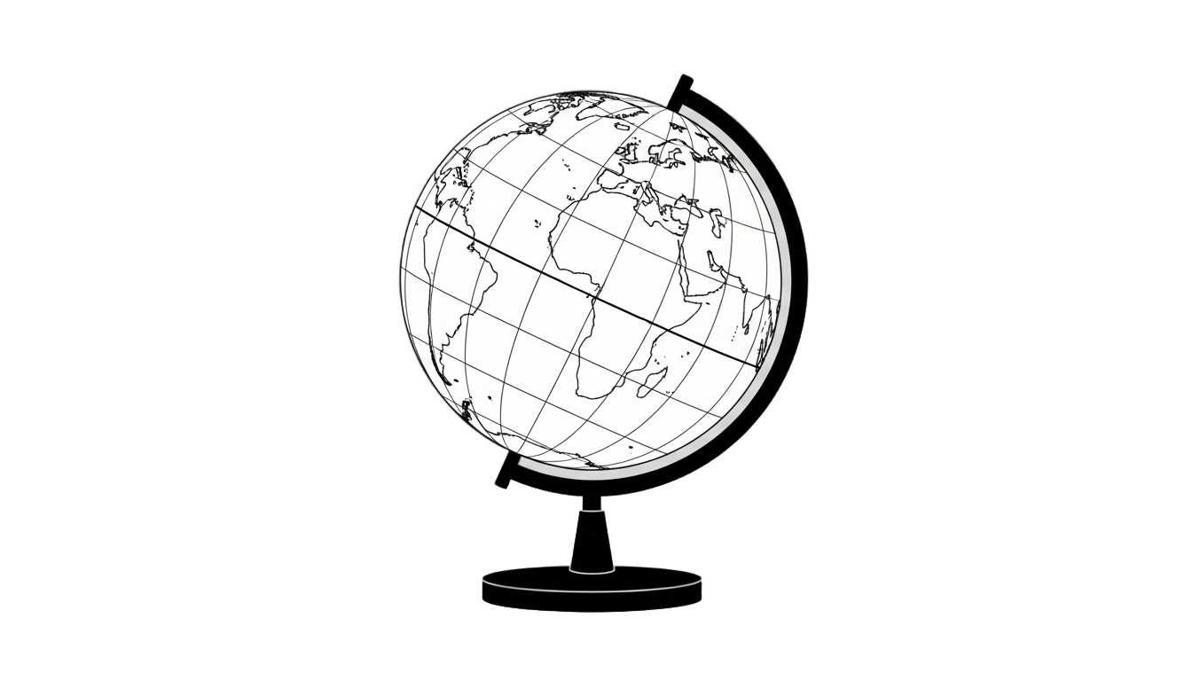 globe clipart black and white png PNG transparent background
