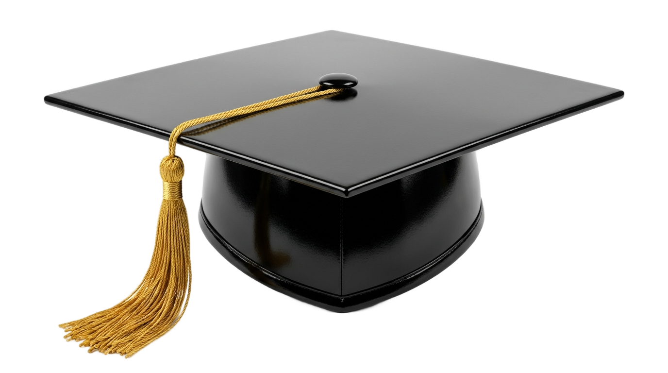 black and gold graduation cap png PNG transparent background