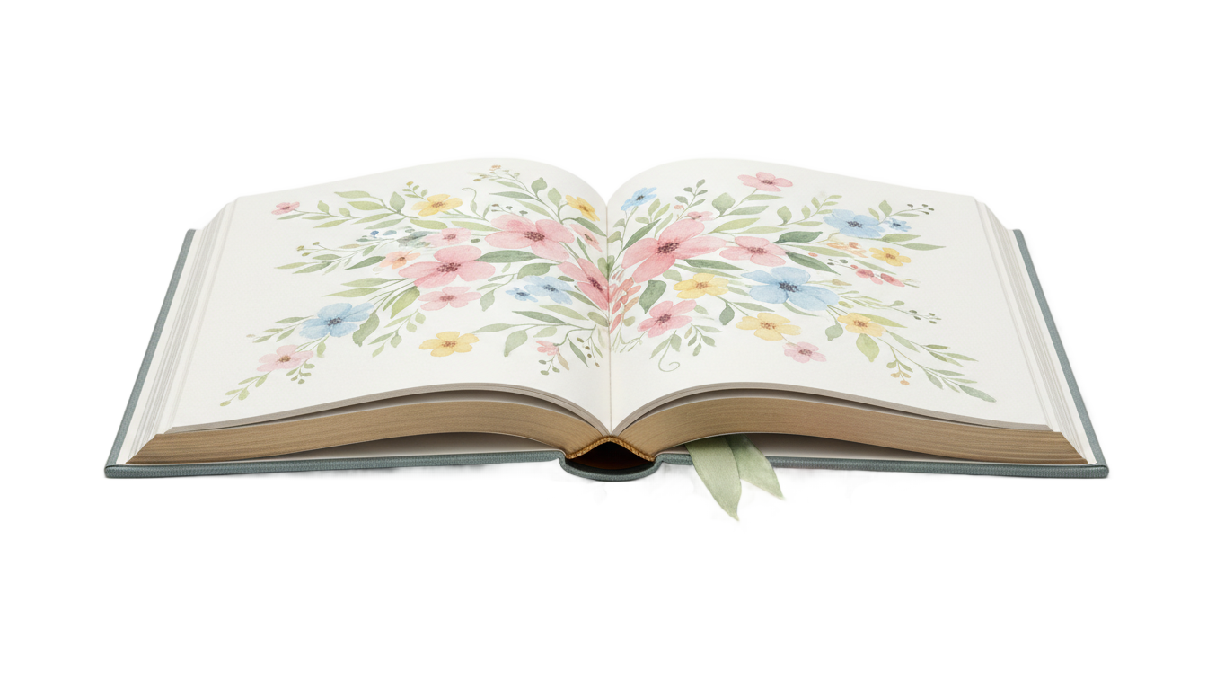 open book with flowers png PNG transparent background