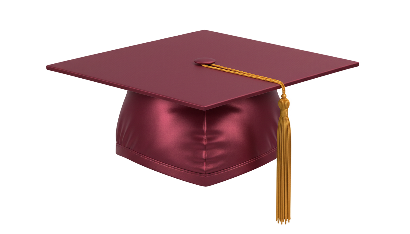 burgundy graduation cap png PNG transparent background