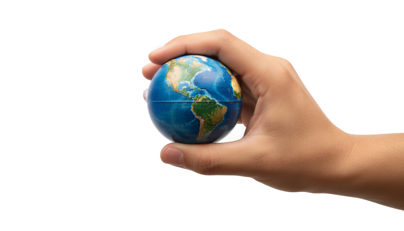 globe in hand png PNG transparent background