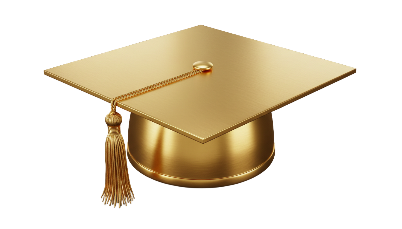gold graduation cap png PNG transparent background