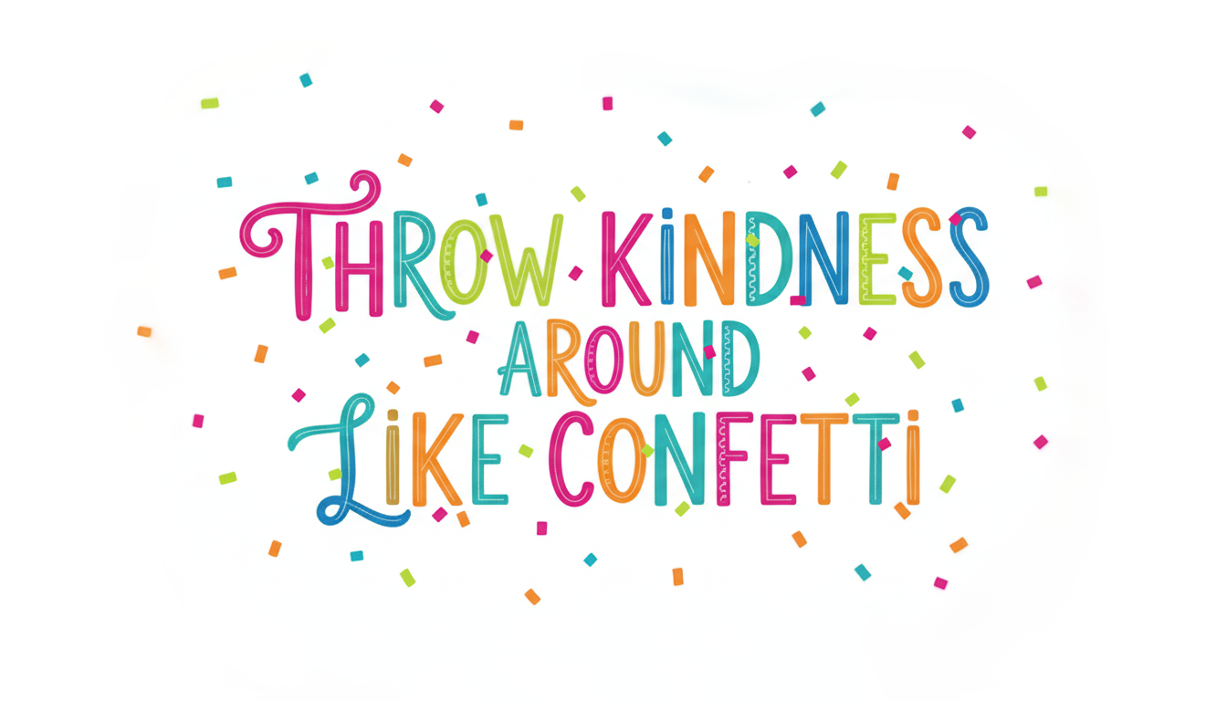 throw kindness around like confetti png PNG transparent background