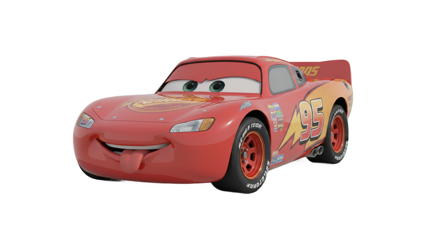 lightning mcqueen tongue out png PNG transparent background