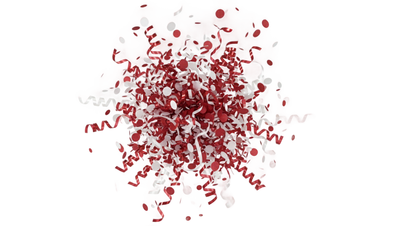 red and white confetti png PNG transparent background
