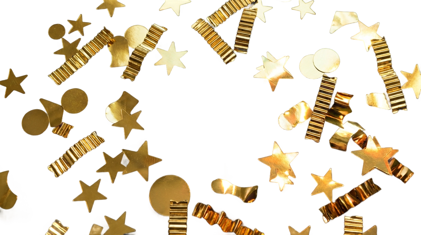 golden confetti png PNG transparent background