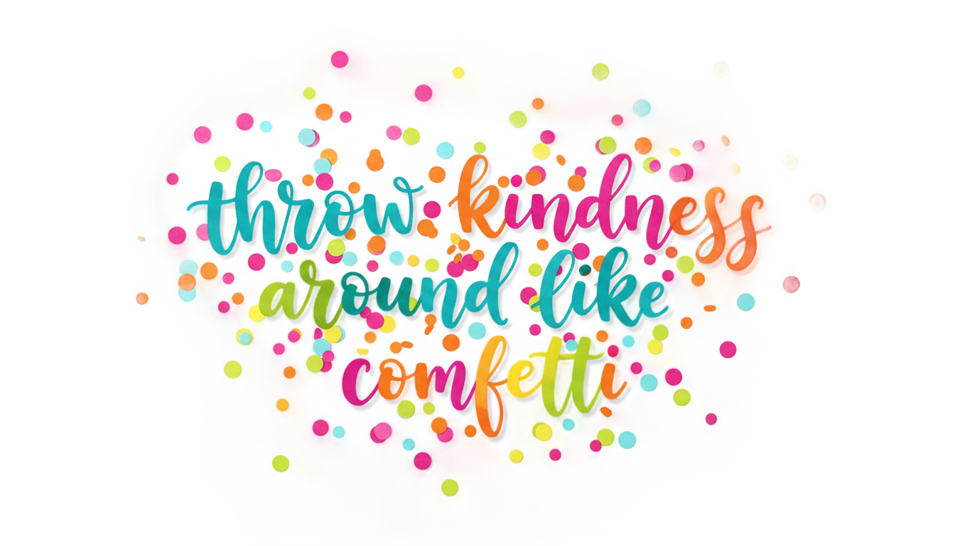 throw kindness around like confetti png PNG transparent background