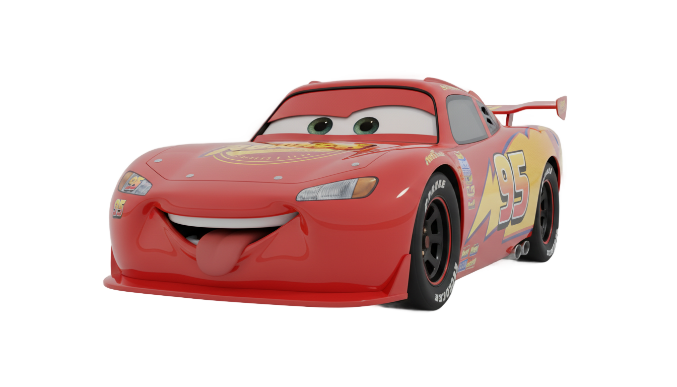 lightning mcqueen tongue out png PNG transparent background