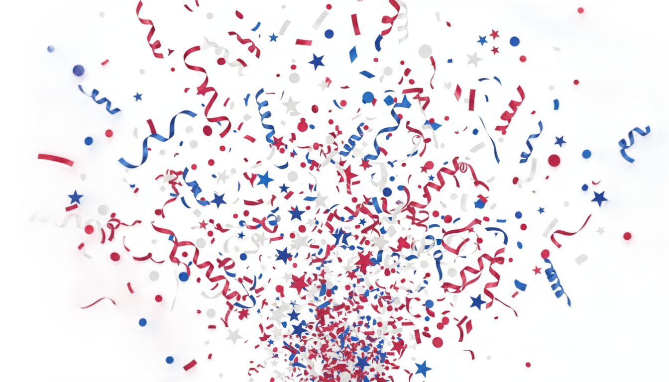 red white and blue confetti png PNG transparent background