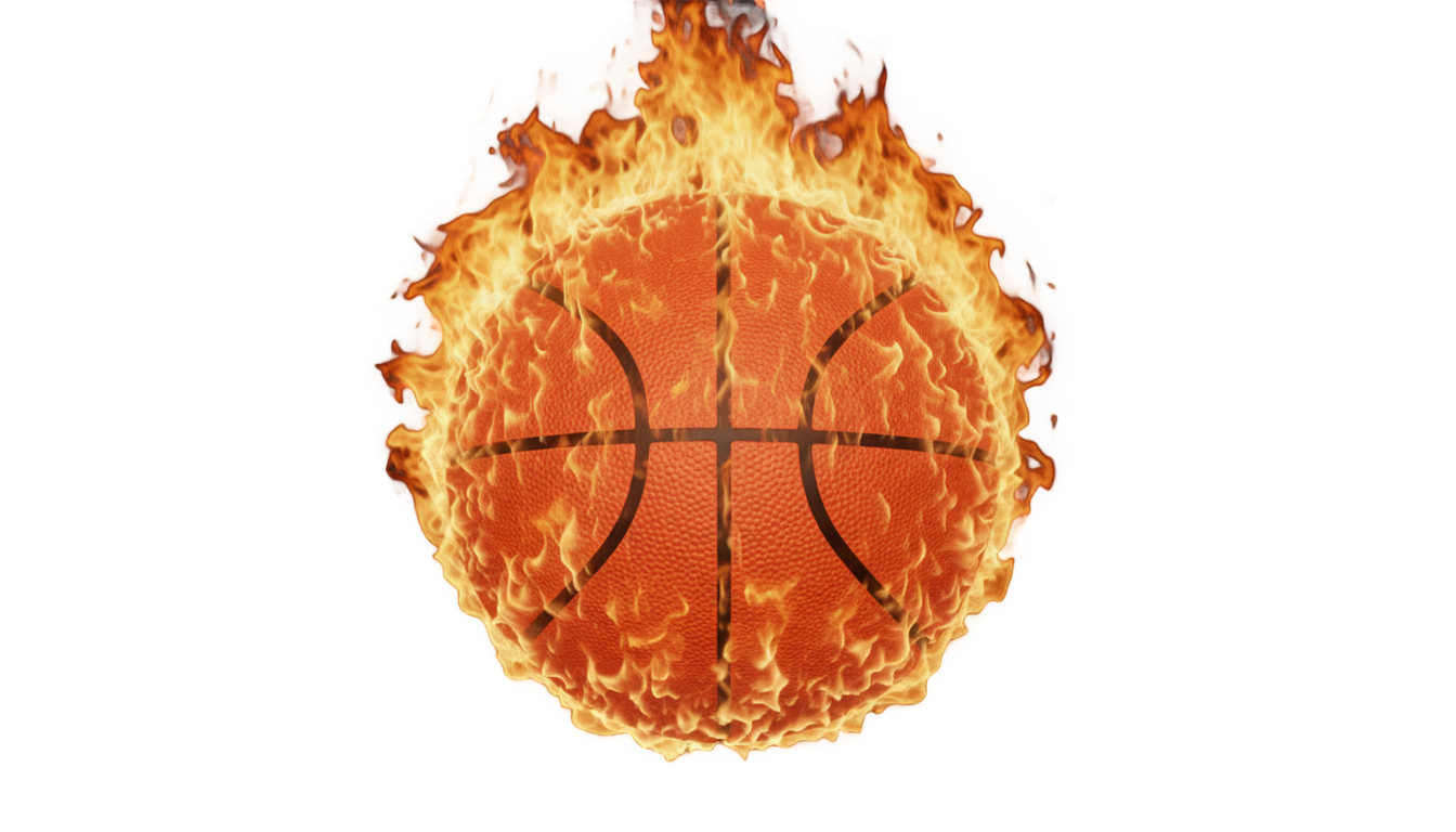 basketball on fire png PNG transparent background