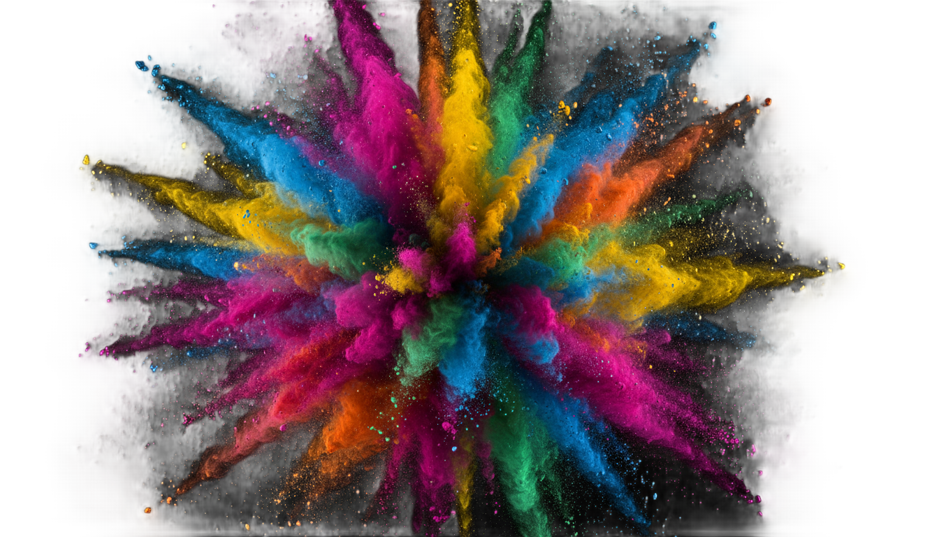 color powder explosion png PNG transparent background
