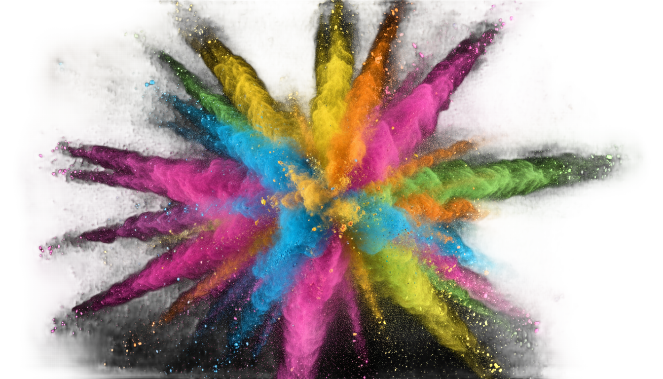 color powder explosion png PNG transparent background