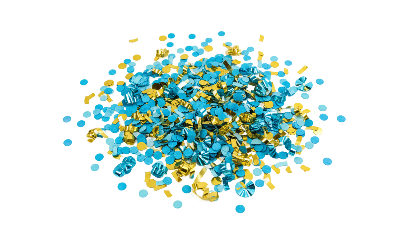 blue and yellow confetti png PNG transparent background