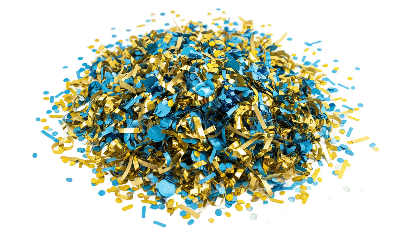 blue and yellow confetti png PNG transparent background
