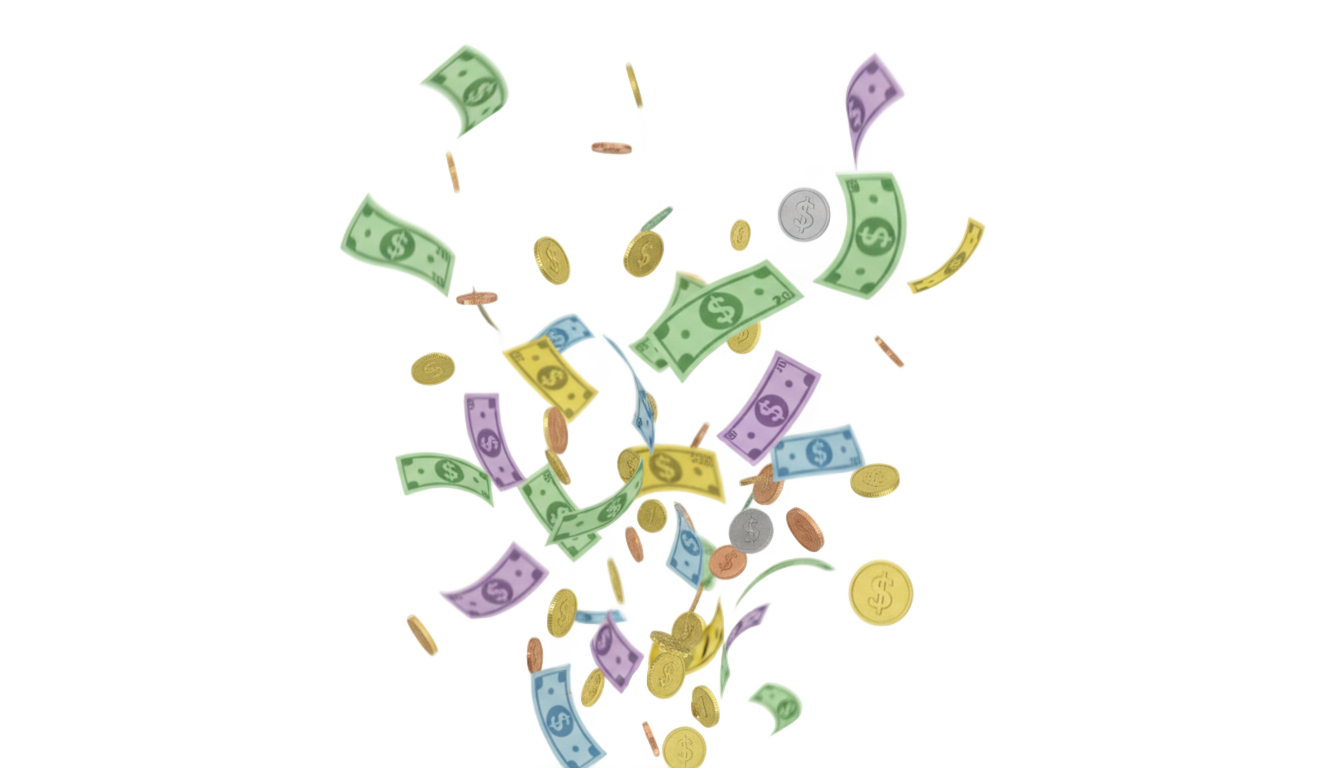 money confetti png PNG transparent background