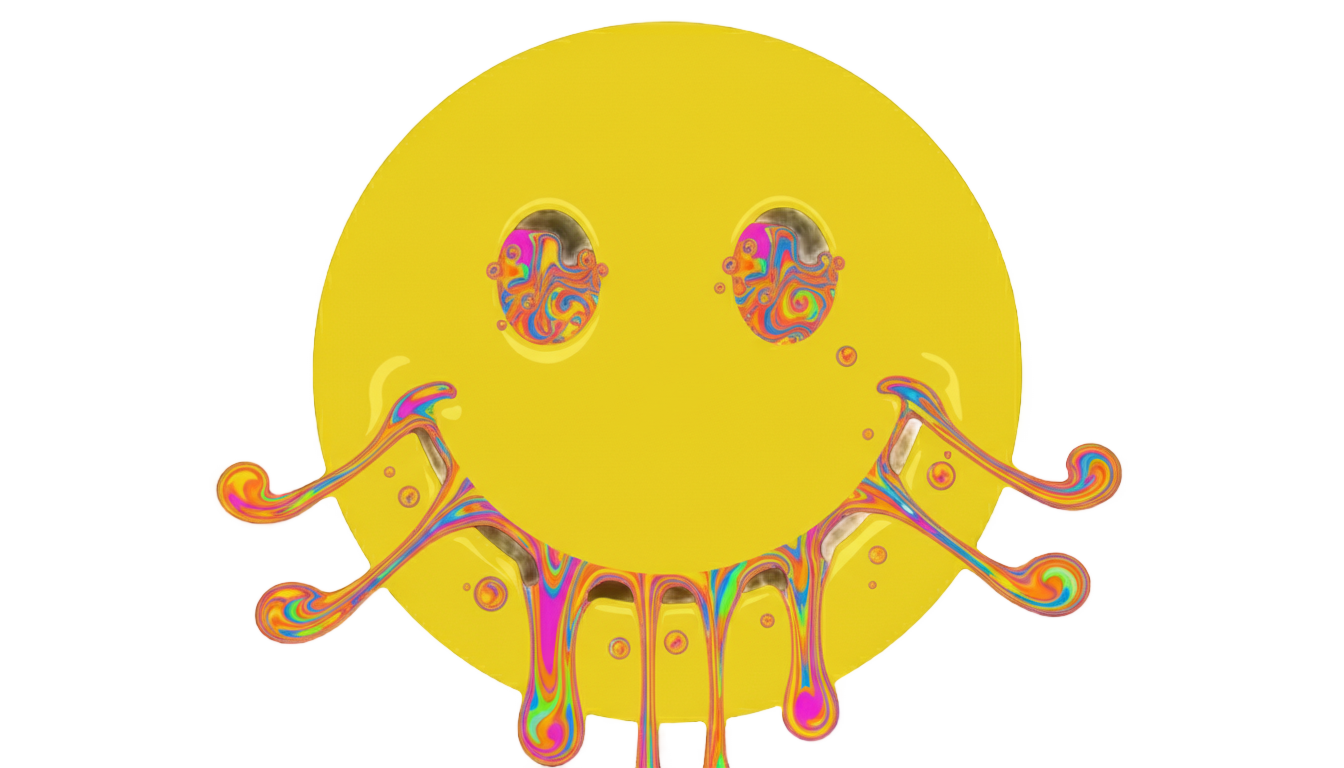 acid smiley face png PNG transparent background