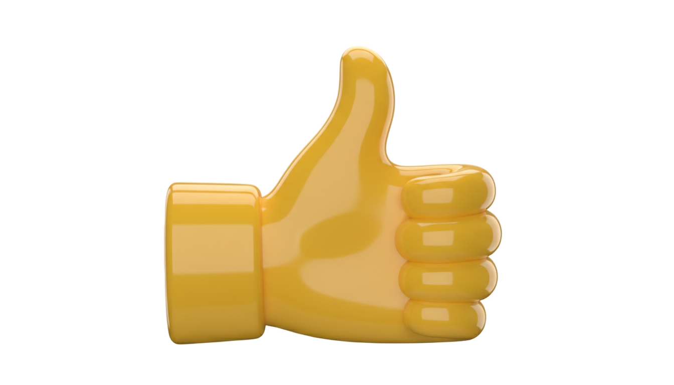 3d thumbs up emoji png PNG transparent background