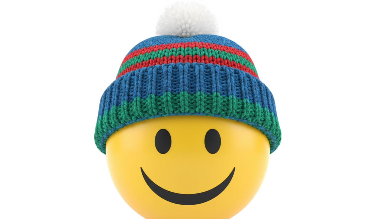 smiley face with beanie png PNG transparent background