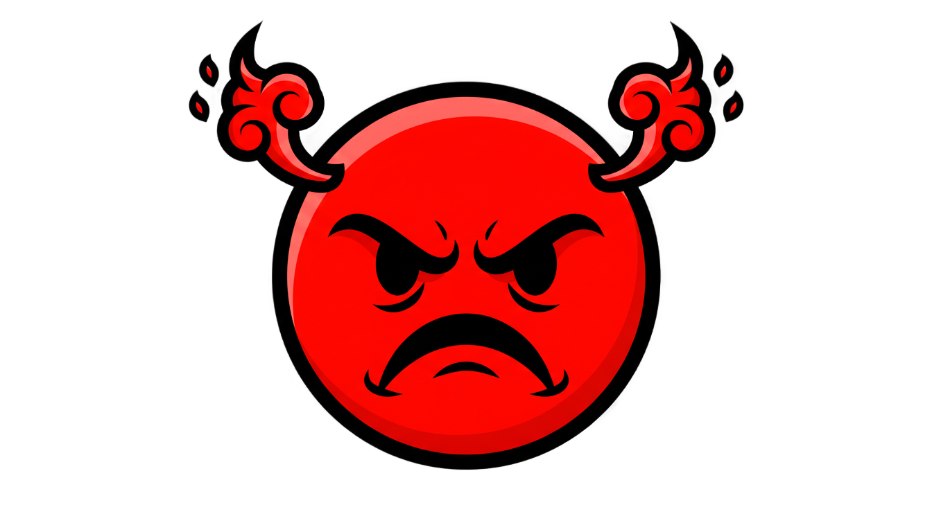 angry face icon png PNG transparent background