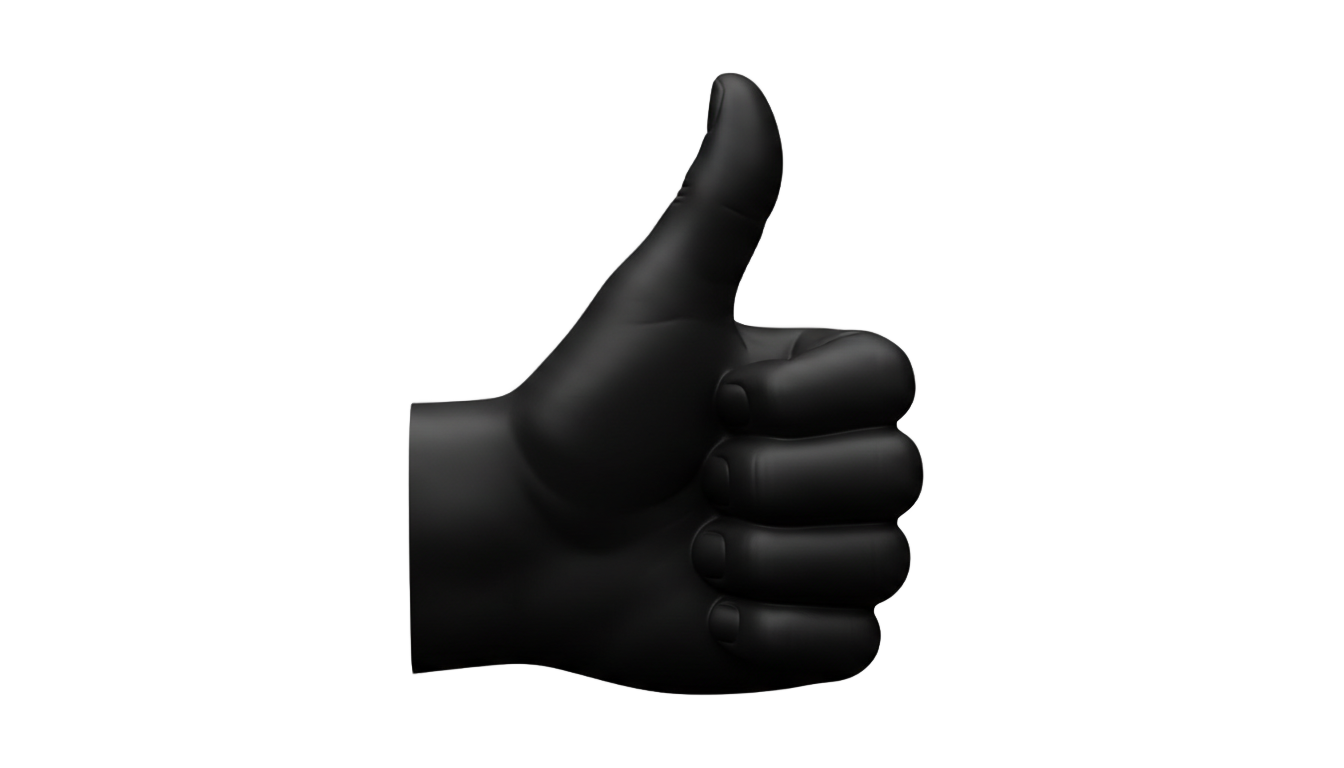 black thumbs up emoji png PNG transparent background
