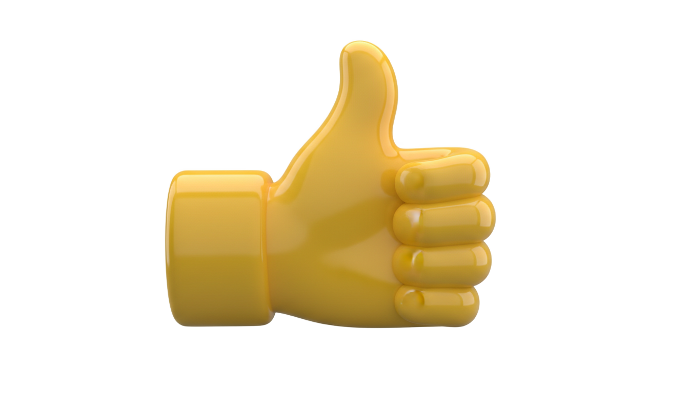 3d thumbs up emoji png PNG transparent background