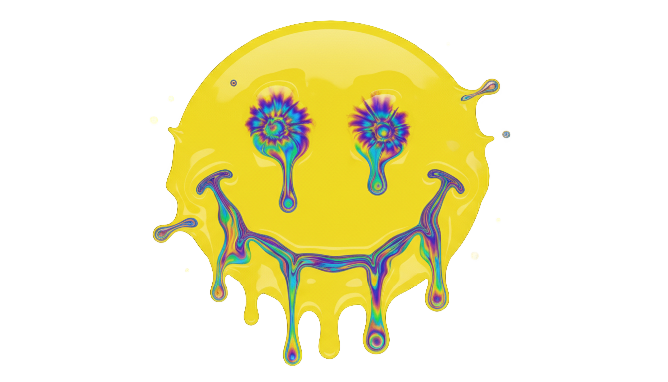 acid smiley face png PNG transparent background