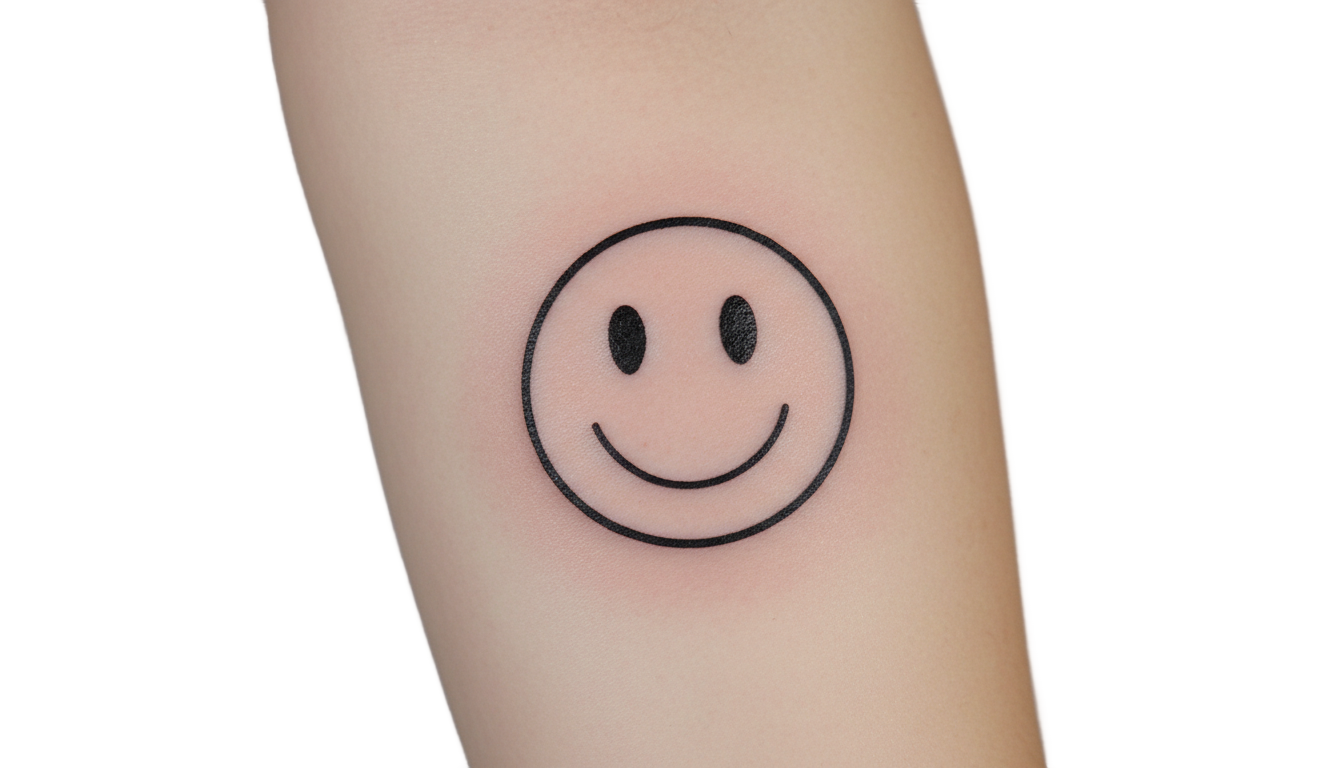 smiley face tattoo png PNG transparent background