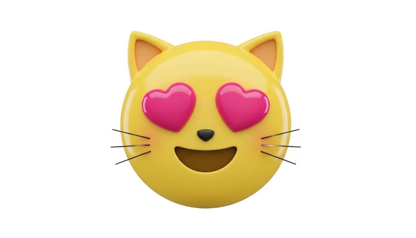 cat heart eyes emoji png PNG transparent background