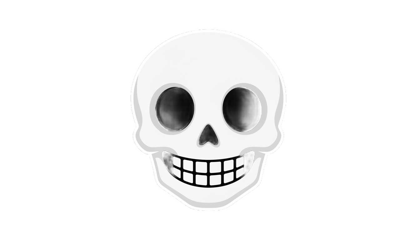 skull face emoji green screen png PNG transparent background